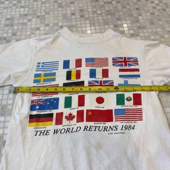 Vintage 1984 Olympic Countries Flags T-shirt - Picture 7 of 9